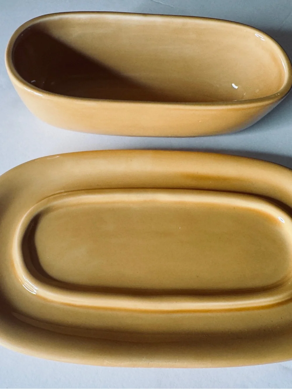 Pottery Barn Ceramic Butter Dish in Light Tan - Men Accessories